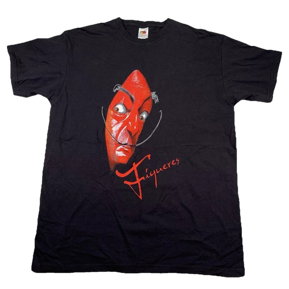 Salvador Dali Figueres Red Face Mustache Men's Large Black
